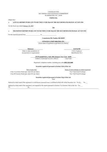 Thumbnail Constellation Brands 10-K Annual Report 