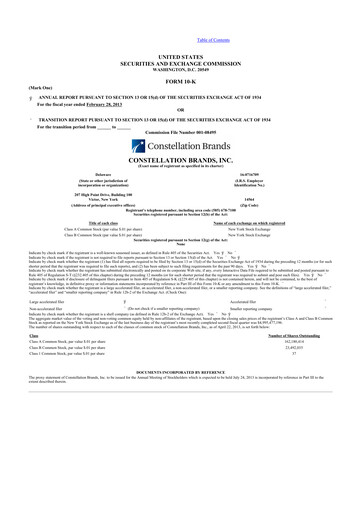 Thumbnail Constellation Brands 10-K Annual Report 2013