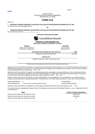 Miniature Constellation Brands 10-Q Rapport trimestriel 2014 