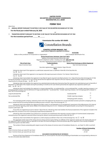 Thumbnail Constellation Brands 10-K Annual Report 2025