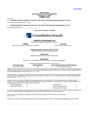 Thumbnail Constellation Brands 10-Q Quarterly Report FY2027 