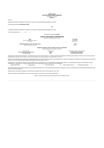 Miniature Capital Southwest Corporation 10-Q Rapport trimestriel 2024 