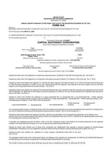 Thumbnail Capital Southwest Corporation 10-K Annual Report 2026