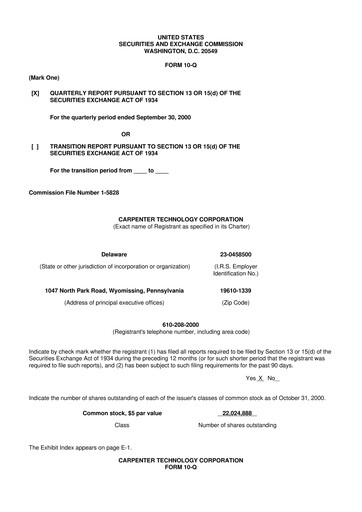 Thumbnail Carpenter Technology 10-Q Quarterly Report FY 