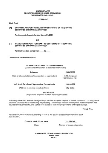 Thumbnail Carpenter Technology 10-Q Quarterly Report FY 