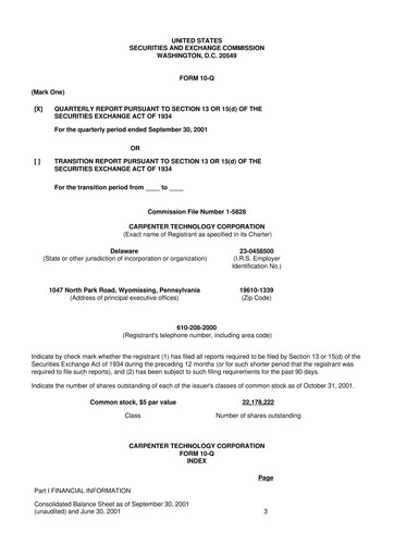 Thumbnail Carpenter Technology 10-Q Quarterly Report FY 