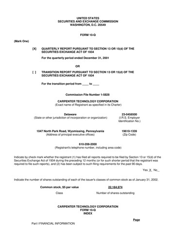 Thumbnail Carpenter Technology 10-Q Quarterly Report FY 