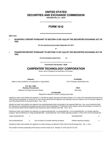 Thumbnail Carpenter Technology 10-Q Quarterly Report FY2016 