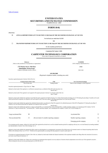 Thumbnail Carpenter Technology 10-K Annual Report 2023