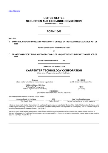 Thumbnail Carpenter Technology 10-Q Quarterly Report FY2024 