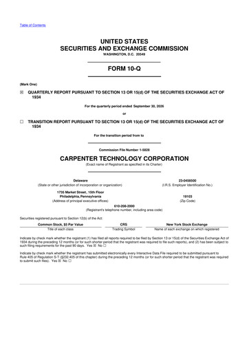 Vorschaubild Carpenter Technology 10-Q Quartalsbericht 2027 Q1