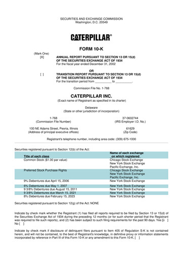 Vorschaubild Caterpillar 10-K Jahresbericht 