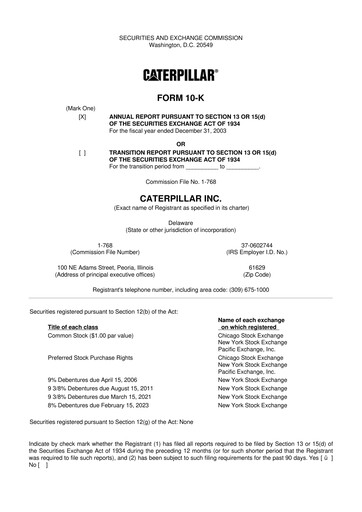 Vorschaubild Caterpillar 10-K Jahresbericht 