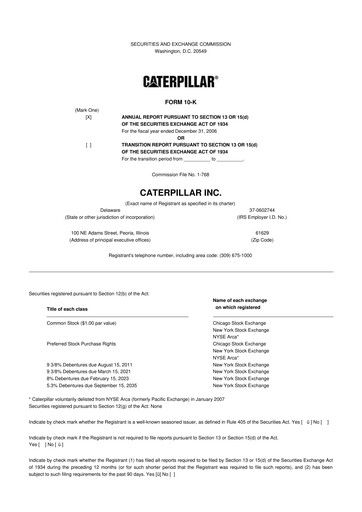 Vorschaubild Caterpillar 10-K Jahresbericht 
