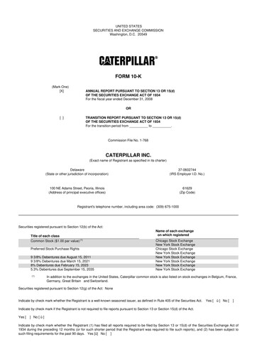Vorschaubild Caterpillar 10-K Jahresbericht 