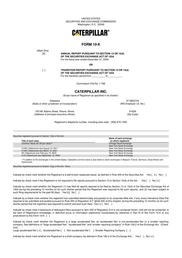 Vorschaubild Caterpillar 10-K Jahresbericht 
