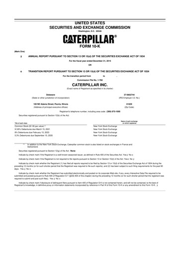 Vorschaubild Caterpillar 10-K Jahresbericht 