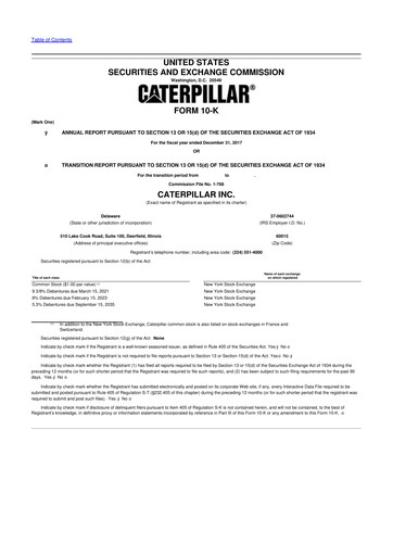 Vorschaubild Caterpillar 10-K Jahresbericht 