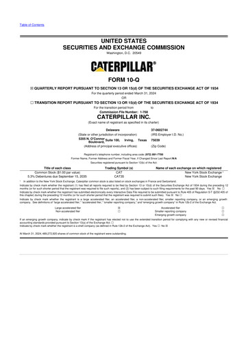 Thumbnail Caterpillar 10-Q Quarterly Report FY2024 