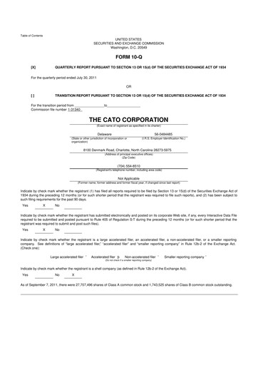 Thumbnail Cato Fashion 10-Q Quarterly Report FY2011 