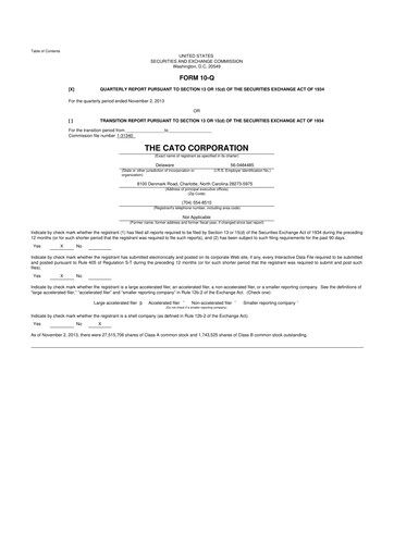 Thumbnail Cato Fashion 10-Q Quarterly Report FY2013 