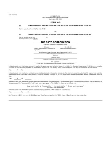 Thumbnail Cato Fashion 10-Q Quarterly Report FY2014 