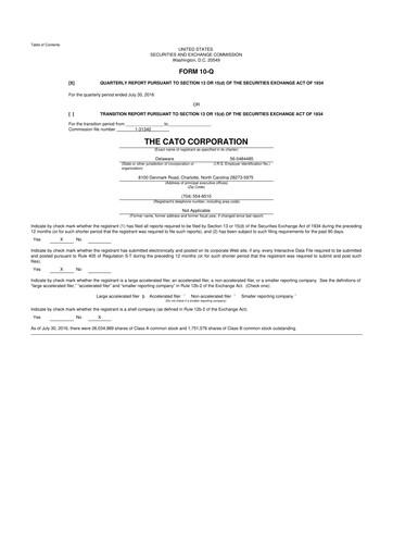 Thumbnail Cato Fashion 10-Q Quarterly Report FY2016 