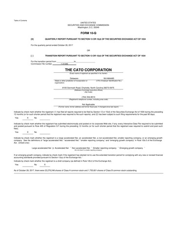Thumbnail Cato Fashion 10-Q Quarterly Report FY2017 