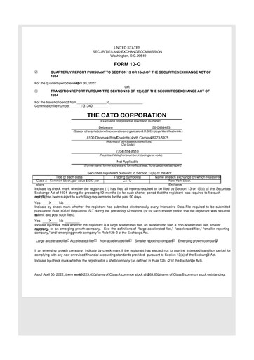 Thumbnail Cato Fashion 10-Q Quarterly Report FY2022 