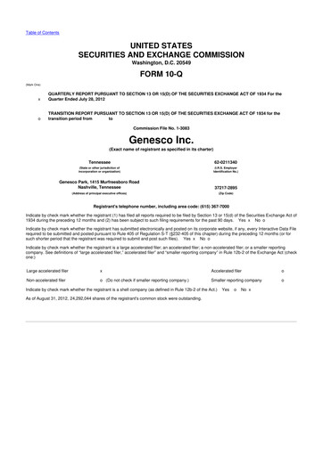 Thumbnail Genesco
 10-Q Quarterly Report FY2013 