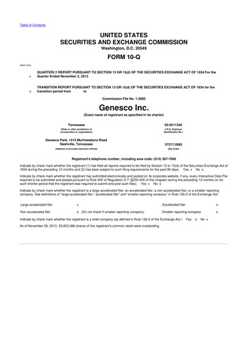 Thumbnail Genesco
 10-Q Quarterly Report FY2014 