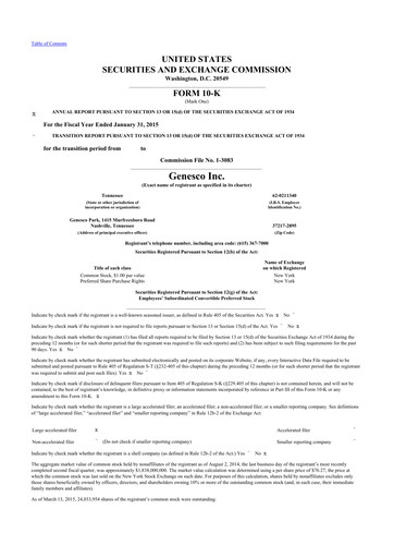 Thumbnail Genesco
 10-K Annual Report 2015