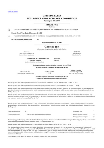 Thumbnail Genesco
 10-K Annual Report 2020