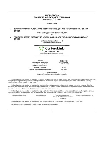 Vorschaubild Lumen Technologies 10-Q Quartalsbericht 2014 