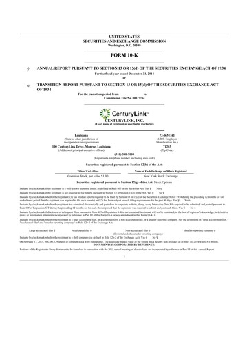 Thumbnail Lumen Technologies 10-K Annual Report 2014