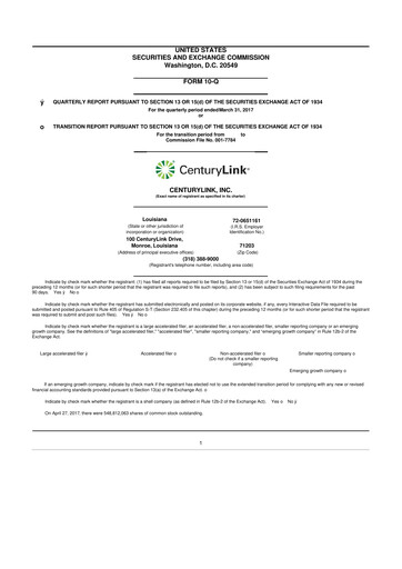 Vorschaubild Lumen Technologies 10-Q Quartalsbericht 2017 