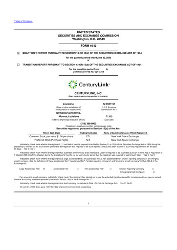 Vorschaubild Lumen Technologies 10-Q Quartalsbericht 2020 