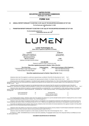Thumbnail Lumen Technologies 10-K Annual Report 2025