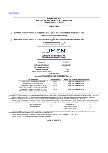 Thumbnail Lumen Technologies 10-Q Quarterly Report FY2026 