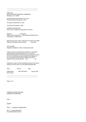 Thumbnail Chemed 10-Q Quarterly Report FY 