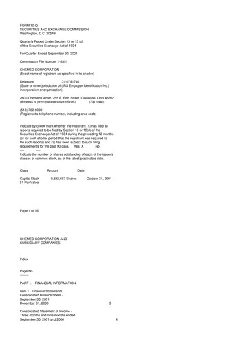 Thumbnail Chemed 10-Q Quarterly Report FY 