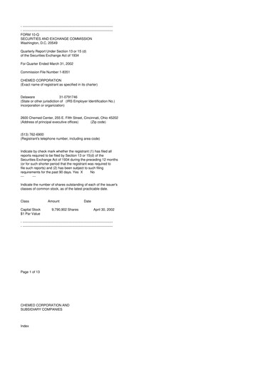 Thumbnail Chemed 10-Q Quarterly Report FY 