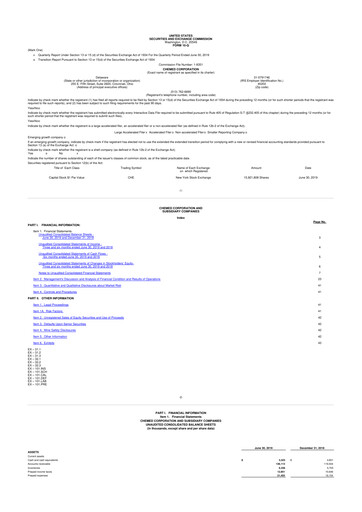Thumbnail Chemed 10-Q Quarterly Report FY2019 