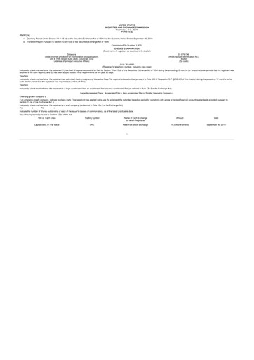 Thumbnail Chemed 10-Q Quarterly Report FY2019 