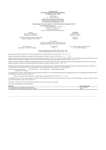 Thumbnail Chemed 10-K Annual Report 2019
