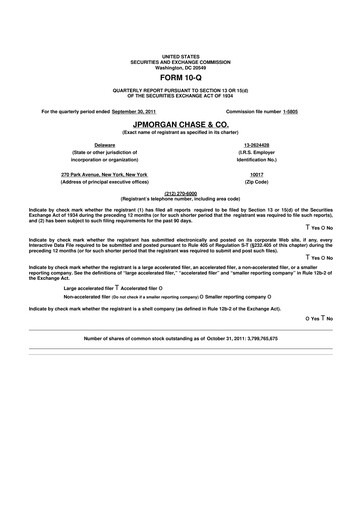 Vorschaubild JPMorgan Chase 10-Q Quartalsbericht 2011 