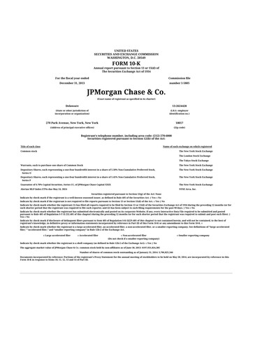 Thumbnail JPMorgan Chase 10-K Annual Report 2013