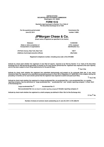 Vorschaubild JPMorgan Chase 10-Q Quartalsbericht 2014 