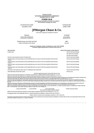 Thumbnail JPMorgan Chase 10-K Annual Report 2014
