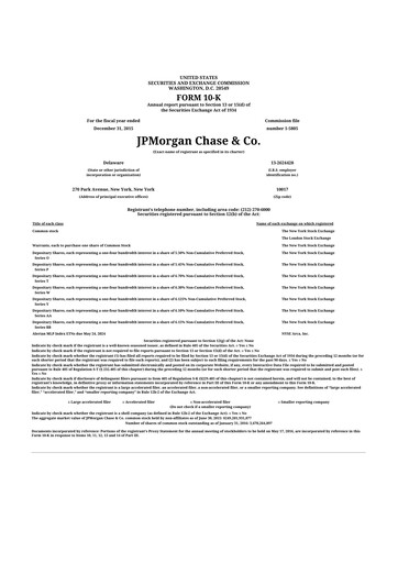 Thumbnail JPMorgan Chase 10-K Annual Report 2015